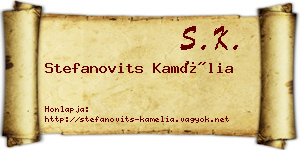 Stefanovits Kamélia névjegykártya